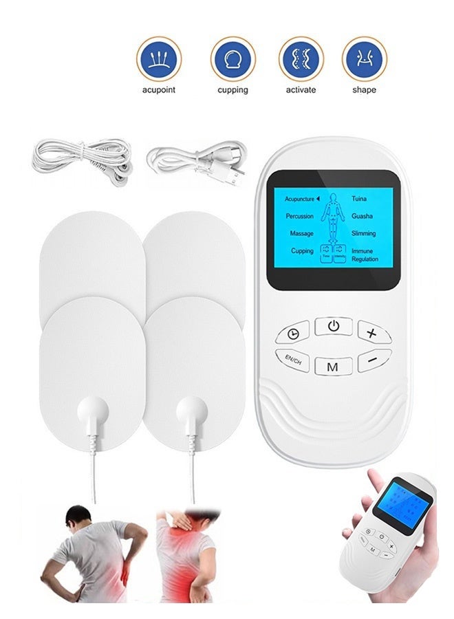 YelaJoy Dual Channel TENS EMS Unit Muscle Stimulato, Electronic Pulse Massager Muscle Massager with 4 Pads, Electric Pulse Massager for Pain Relief - Image 1